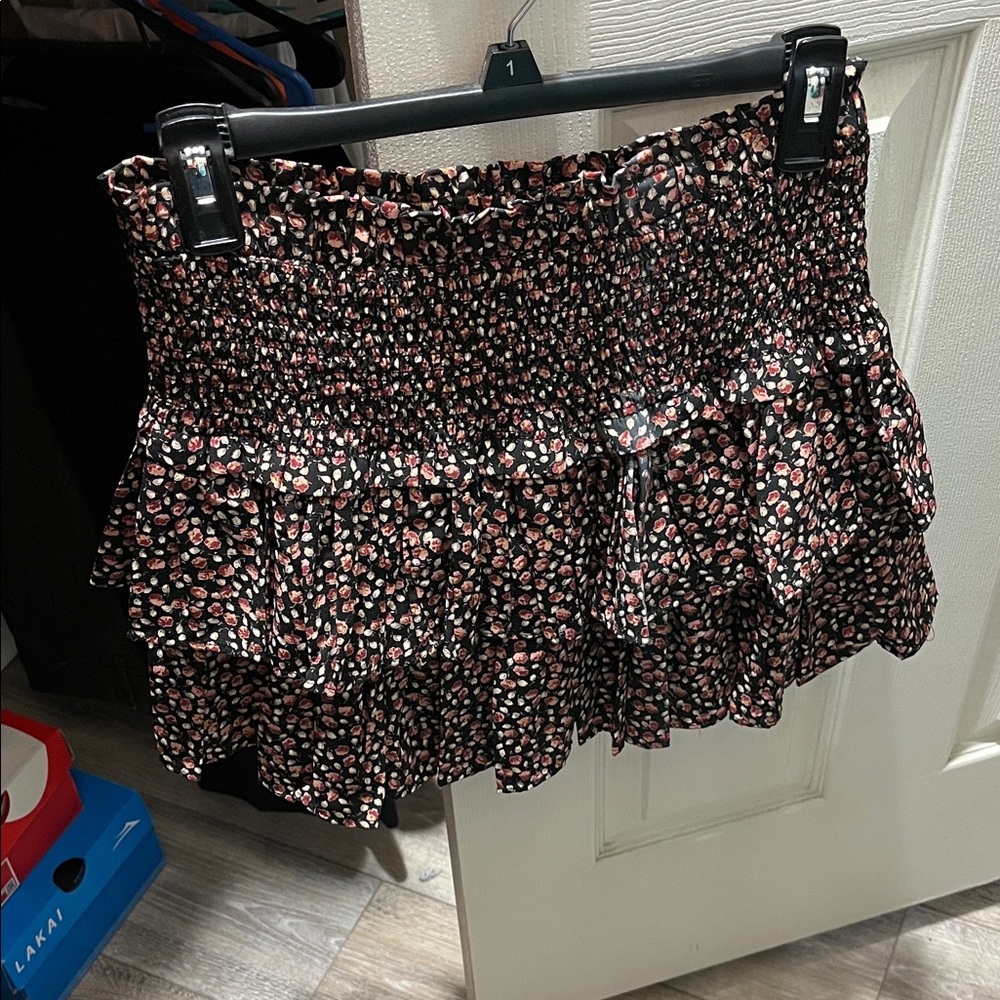 Chic Floral Tiered Mini Skirt